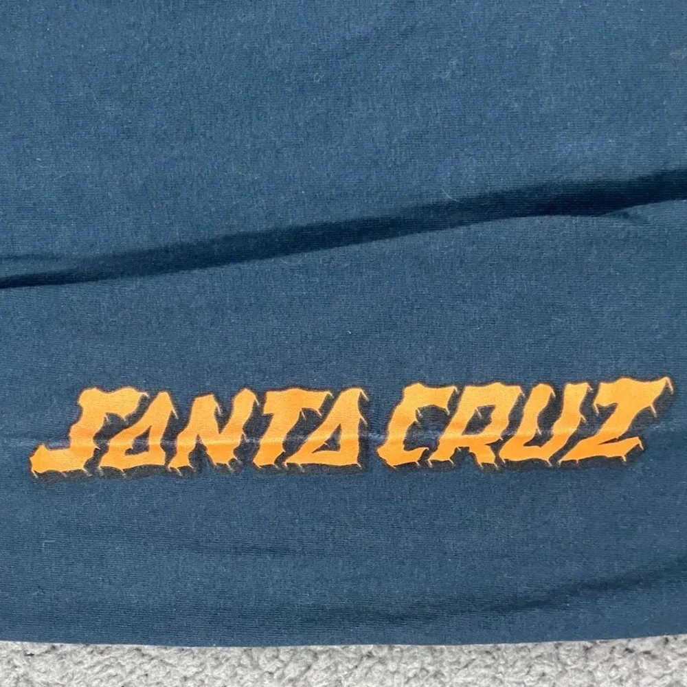 Santa Cruz Screaming Hand Long Sleeve Graphic T-Shirt Navy Blue Orange Mens M